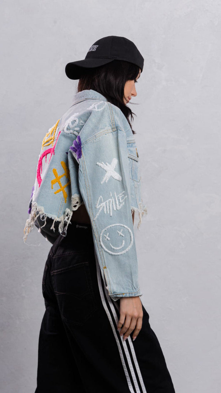 BE EXTRA Crop Denim Jacket