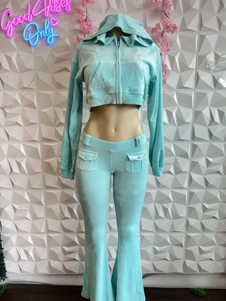 Y2K Velour Flare Set