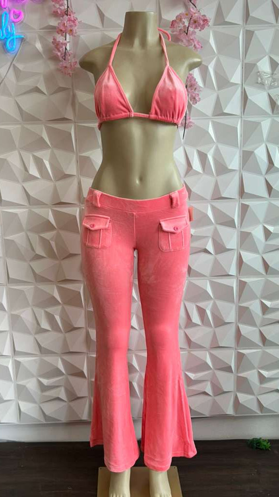 Y2K Velour Flare Set