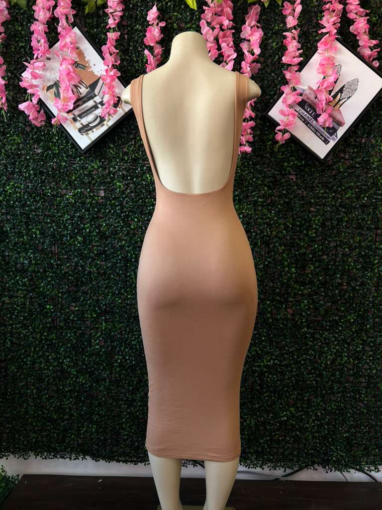 Deep Scoop Back Minimalist Dress