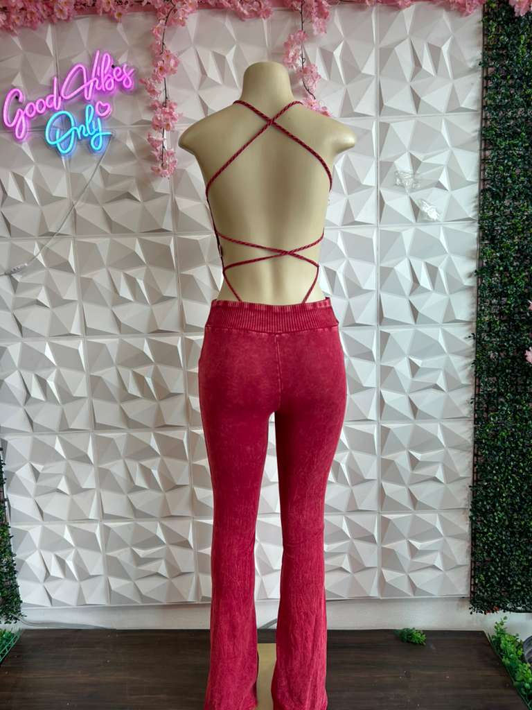 Backless Knit Flare Set