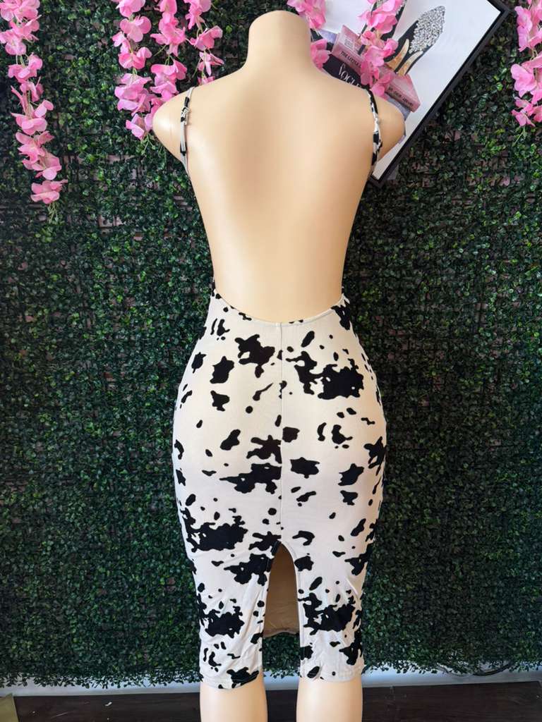 The Cow Print Bodycon Midi