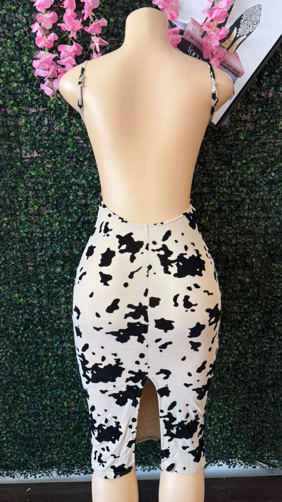 The Cow Print Bodycon Midi
