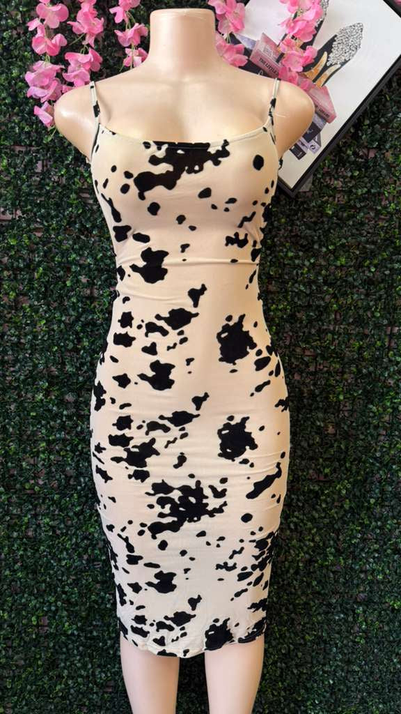 The Cow Print Bodycon Midi