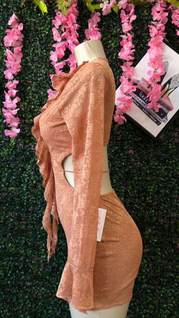 Sunset Floral Lace Frill Party Dress