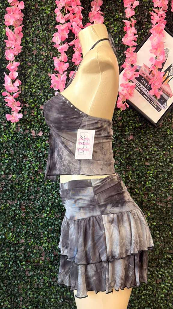 Charcoal Tie-Dye Cyber-Core Matching Set