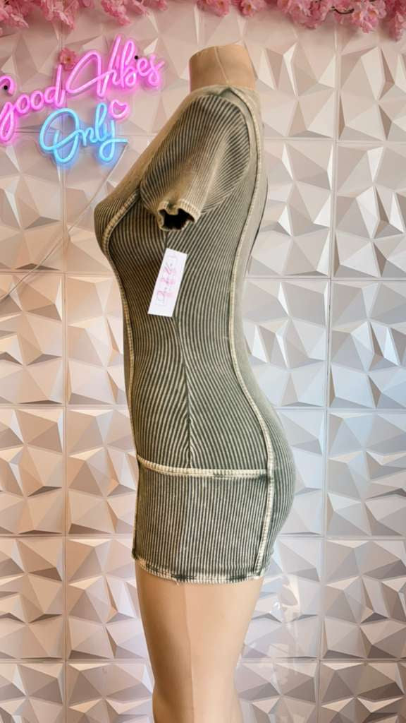 Olive Pipeline Mini Romper