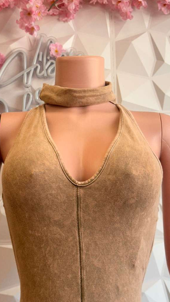 Cross-Back Ribbed Contour Jumpsuit