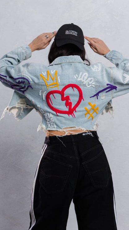 BE EXTRA Crop Denim Jacket