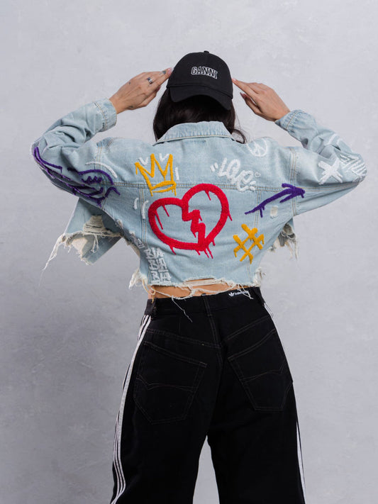 BE EXTRA Crop Denim Jacket