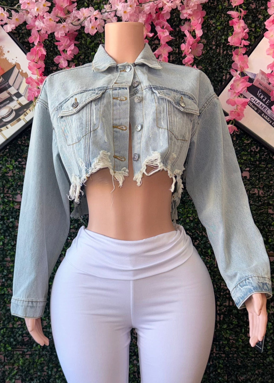 “VENICE BEACH” CROP DENIM JACKET