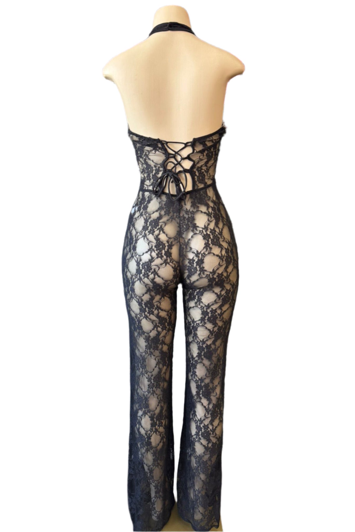 SLEEVELESS LACE JUMPSUIT