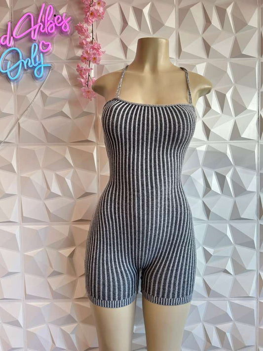 Knit Criss-Cross Bodycon Shorts Set