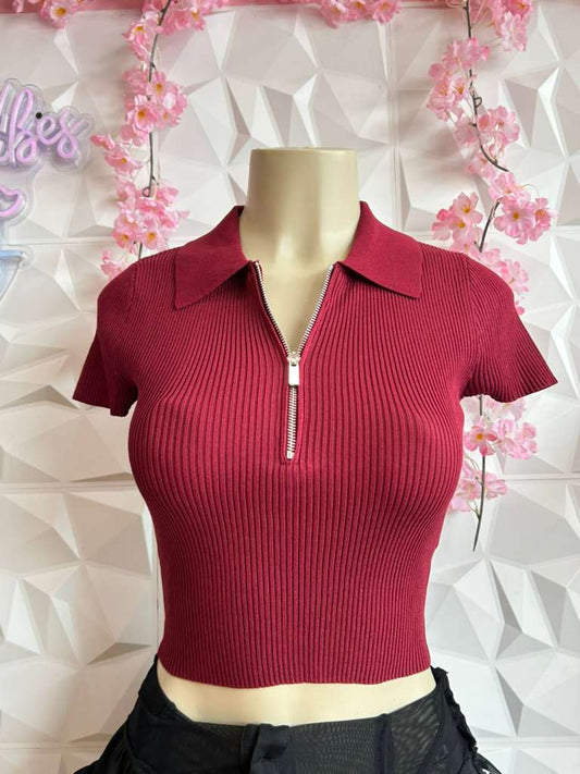 '90s Knit Collar Top