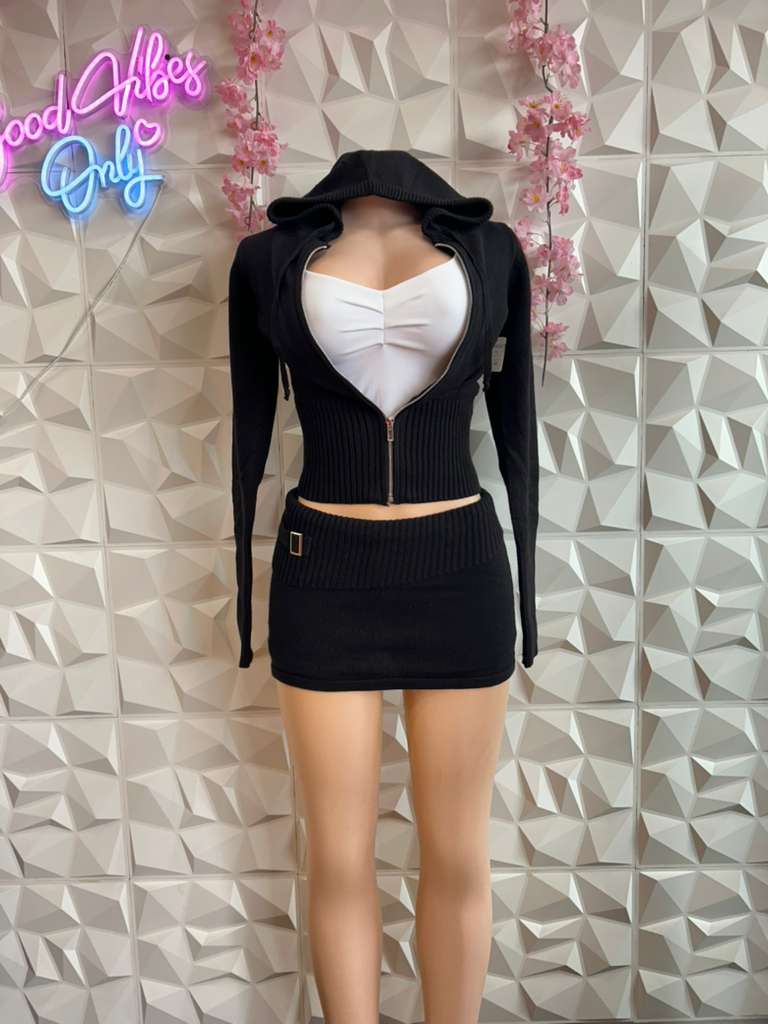 Ribbed Zip-Up Mini Set