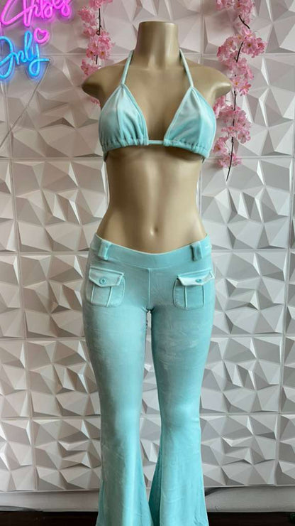 Y2K Velour Flare Set