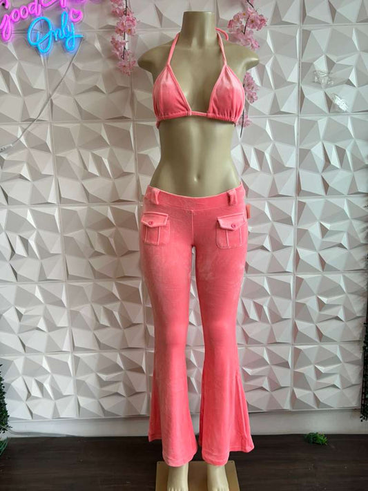 Y2K Velour Flare Set