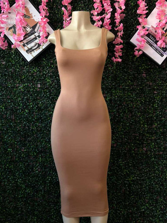 Deep Scoop Back Minimalist Dress