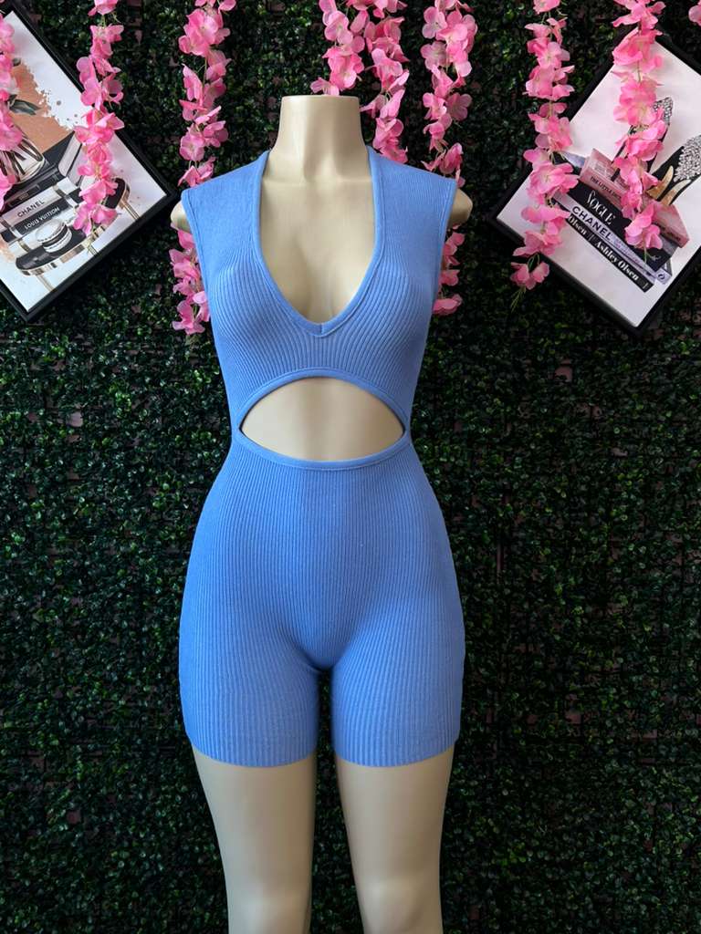 The Powder Blue Cut-Out Romper