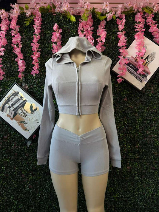 Dove Grey Heart Halter Trio