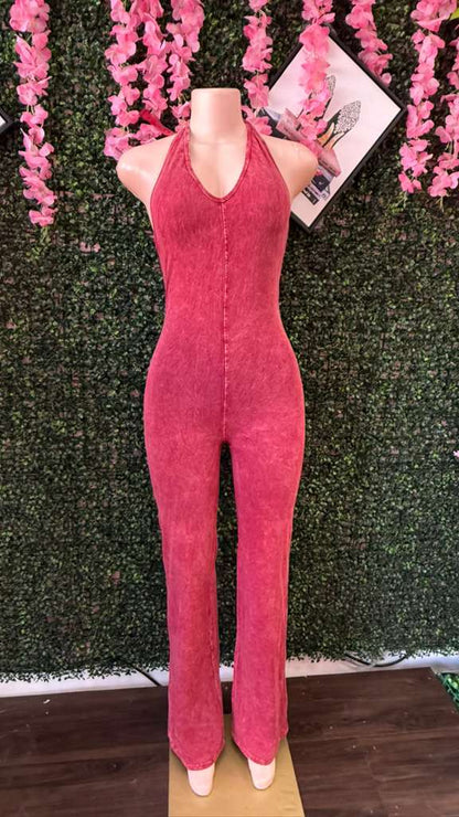 Backless  Flare Jumpsuit