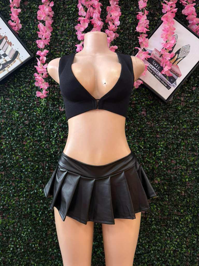 High-Gloss Skater Flirt Skirt (2 colors)