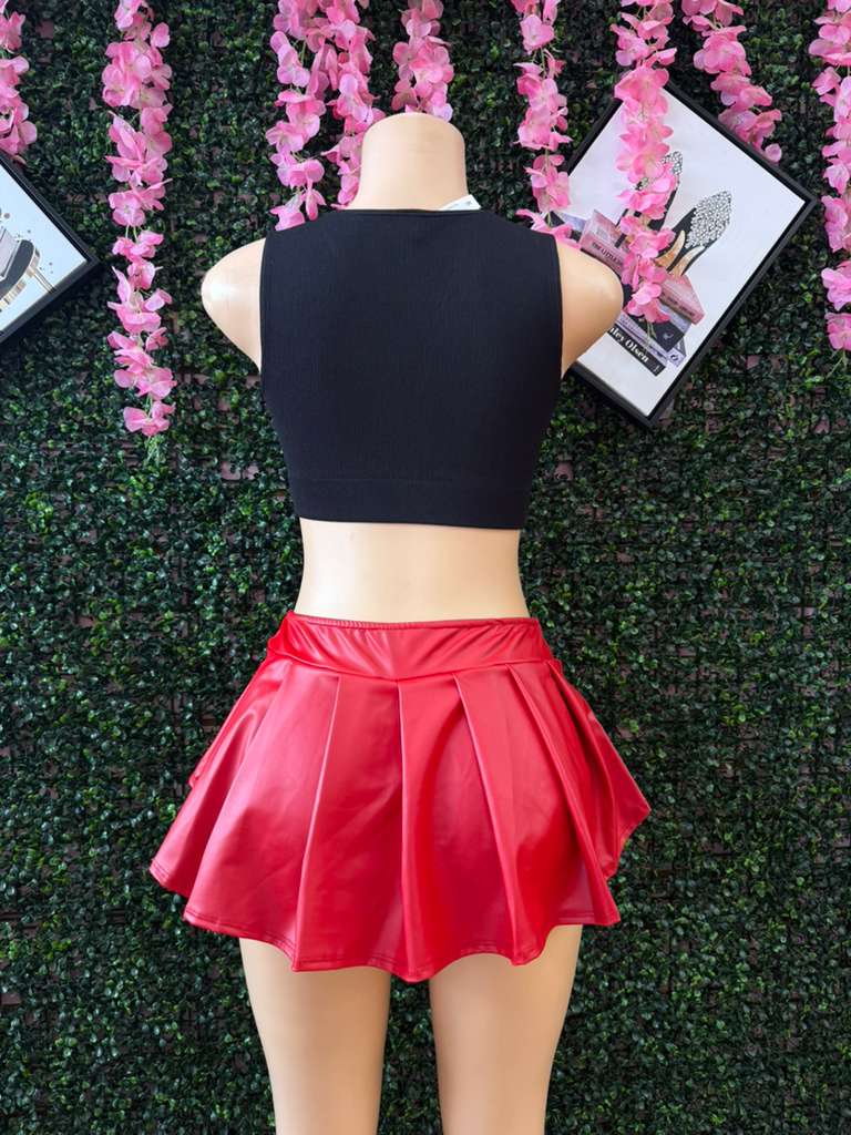 High-Gloss Skater Flirt Skirt (2 colors)