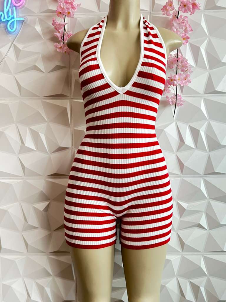 striped romper