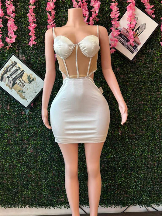 White Satin Bodycon