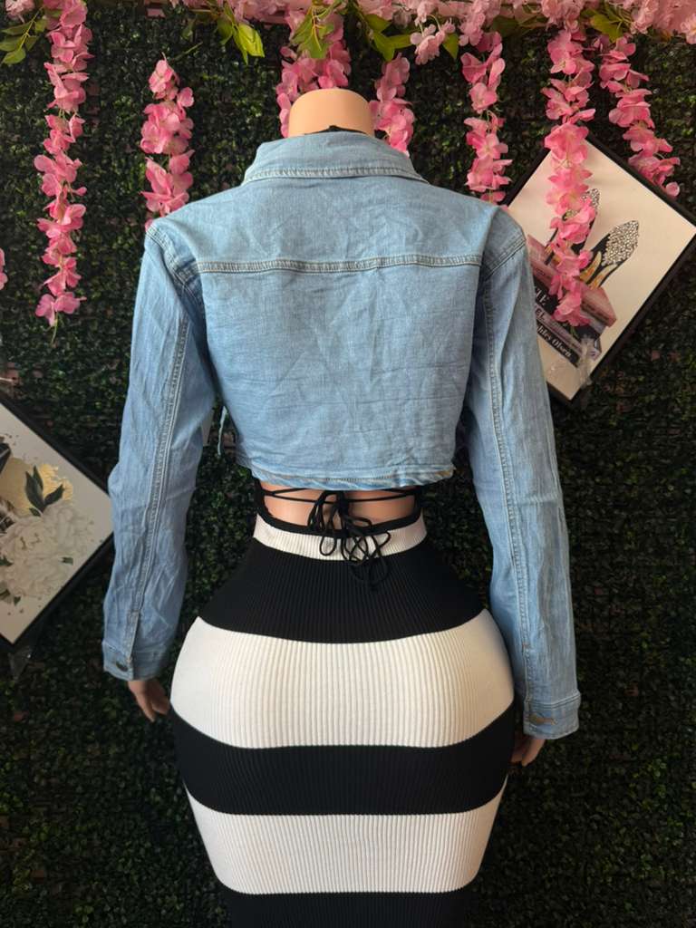 Waist-Defining Denim Crop