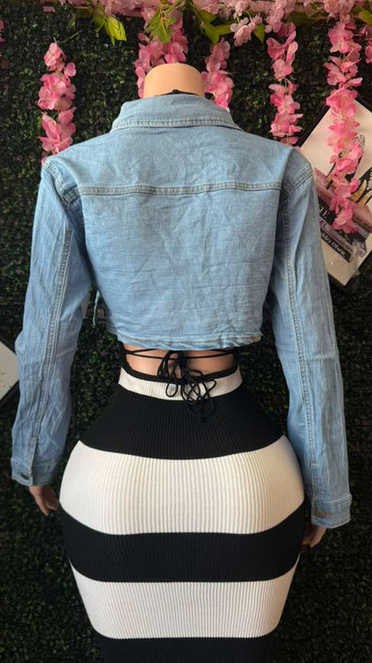 Waist-Defining Denim Crop