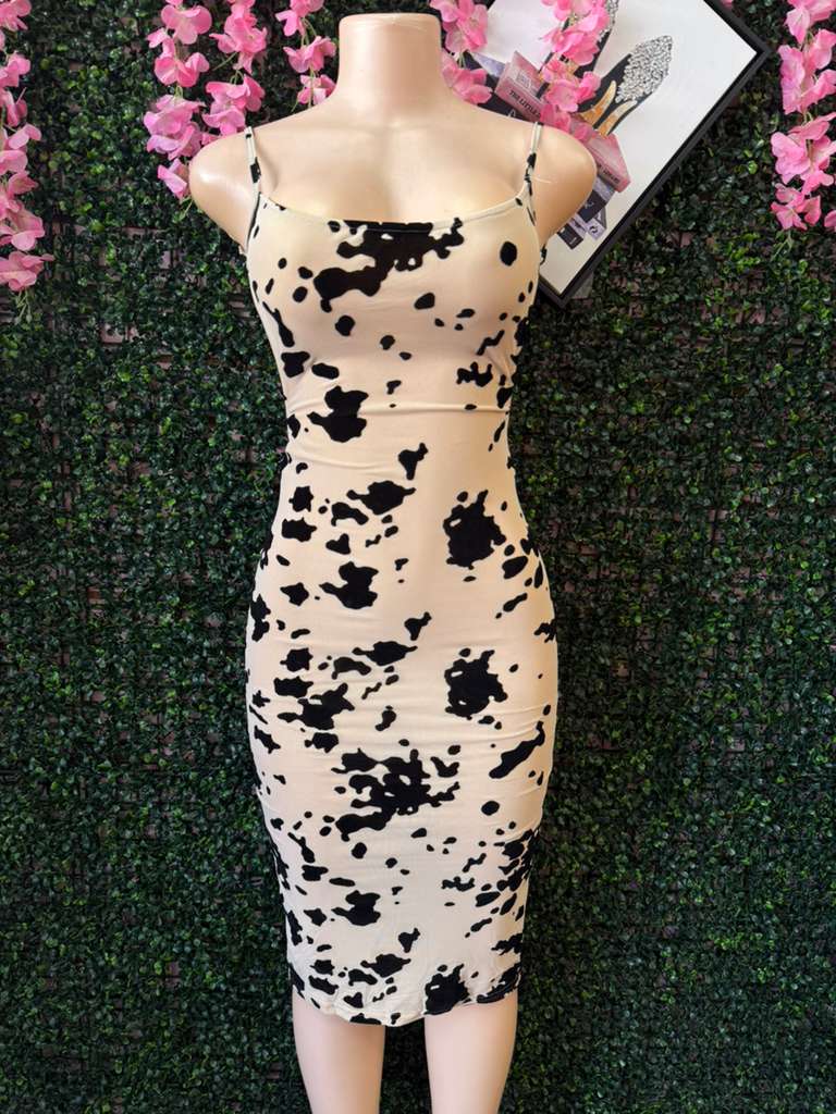 The Cow Print Bodycon Midi