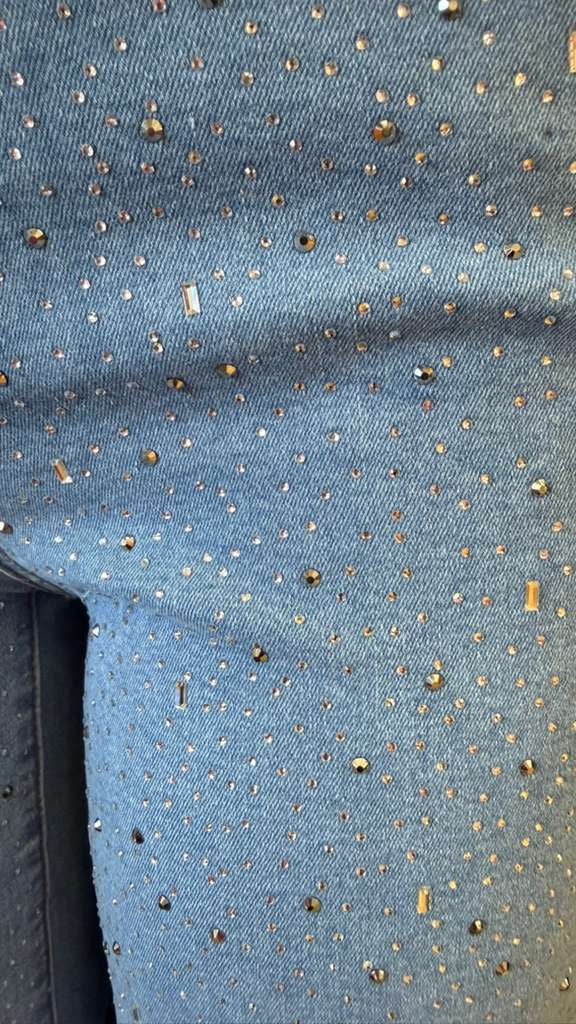 Crystal-Studded Jeans
