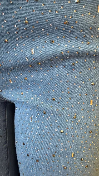 Crystal-Studded Jeans