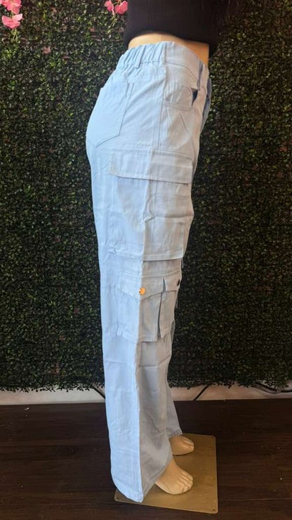 Y2K Aesthetic Wide-Leg Cargo Trousers