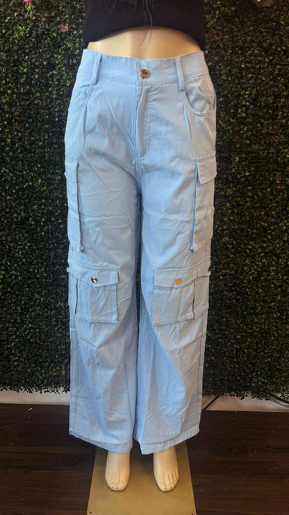 Y2K Aesthetic Wide-Leg Cargo Trousers