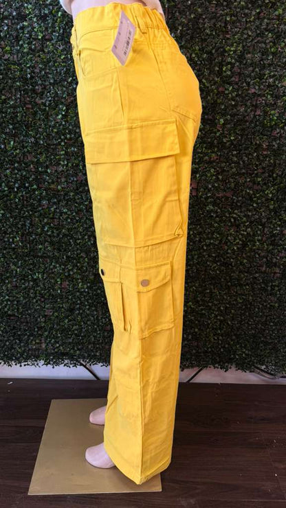 Y2K Aesthetic Wide-Leg Cargo Trousers
