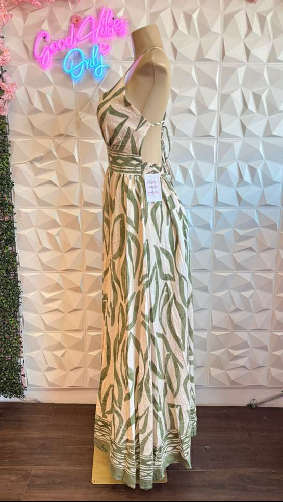 The "Sage Sanctuary" Smocked Maxi