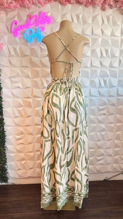 The "Sage Sanctuary" Smocked Maxi