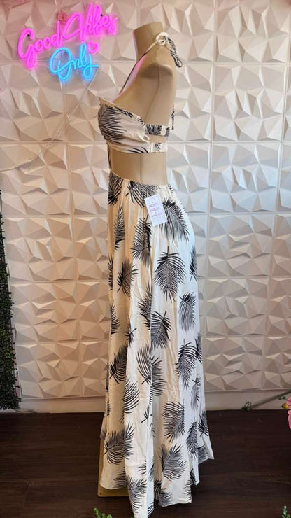 Island Breeze Tropical Cutout Gown