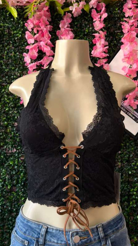 Midnight Lace Western Corset Top