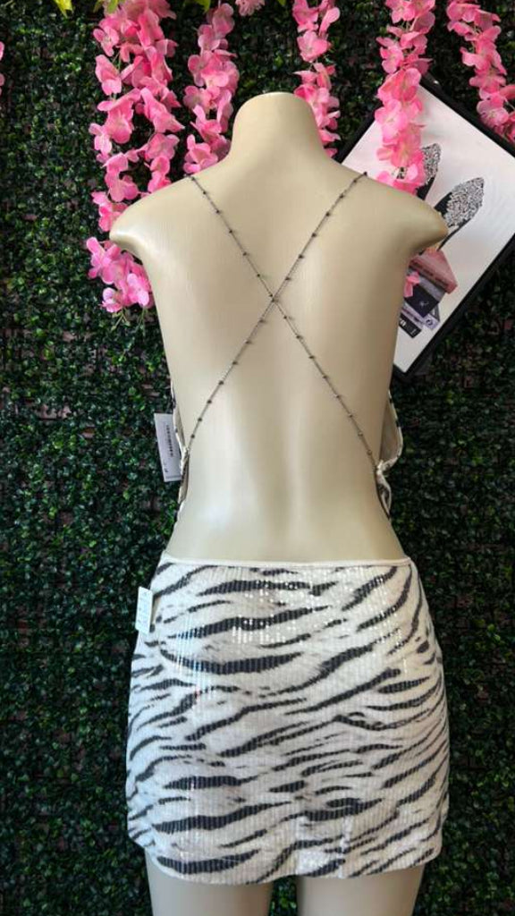 Midnight Zebra Sequin Chain-Link Set