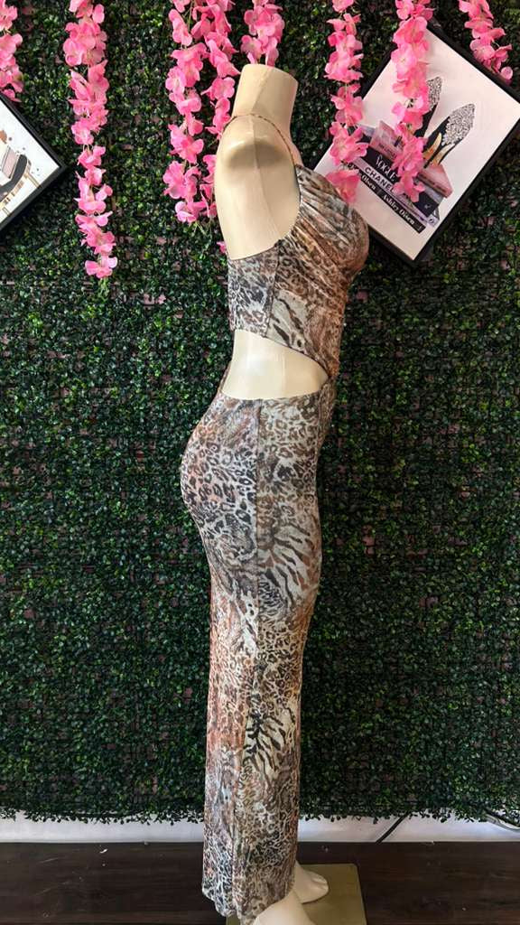 Safari Sunset  Cut-Out Maxi Dress