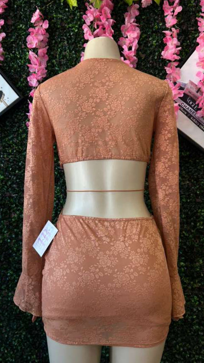 Sunset Floral Lace Frill Party Dress