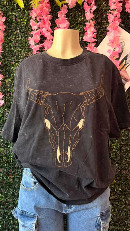 Bull Skull Boyfriend Tee