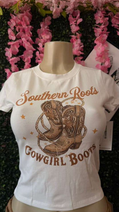 Southern Roots Vintage-Style Baby Tee