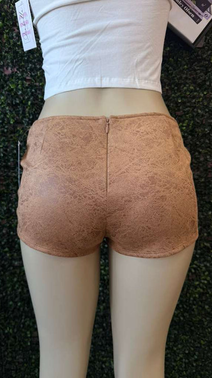 Desert Heat Distressed Suede Buckle Shorts