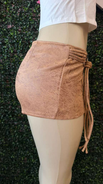 Desert Heat Distressed Suede Buckle Shorts