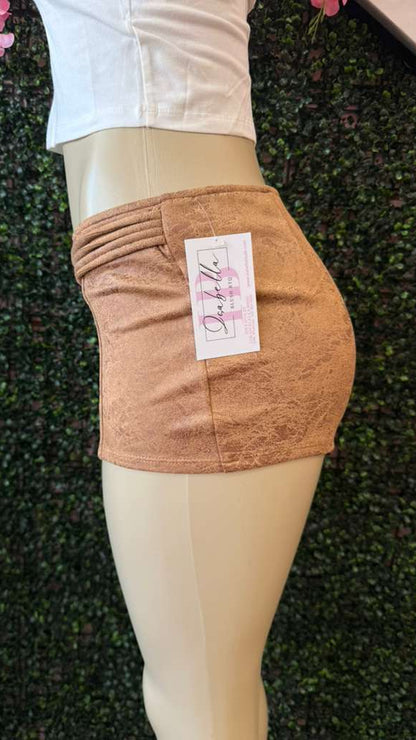 Desert Heat Distressed Suede Buckle Shorts