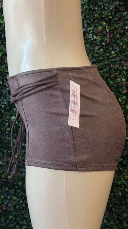 Desert Heat Distressed Suede Buckle Shorts